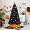 Black Artificial Halloween Christmas Tree with PVC Branch Tips and Cool White LED Lights